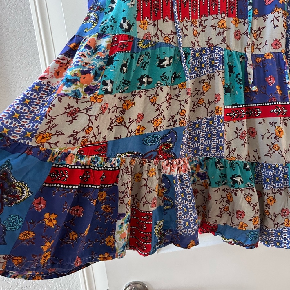 Sacred Threads Patchwork Granola Boho Tiered Ruff… - image 3